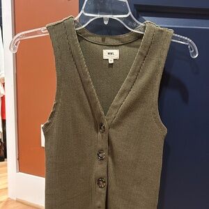 Madewell Ribbed Button-Front Vest